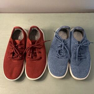 Allbirds Women’s Tree Runners Lot of 2 Maroon & Light Blue size 8